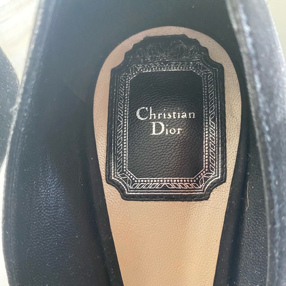 Christian Dior black suede leather pumps heels size 7-37D mules sandals slip ons - Picture 7 of 9